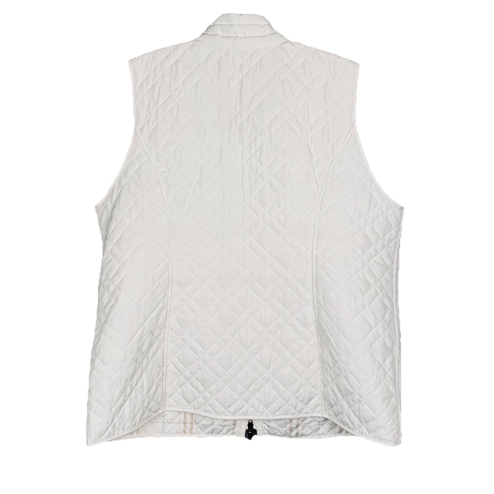 NWOT Chico's Quilted White Beige Reversible Plaid Zip Vest Womens XL/3 Pockets - Picture 4 of 10